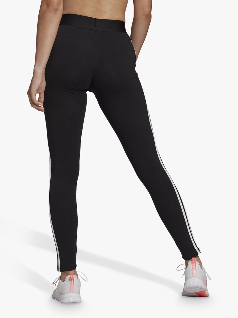 Essentials 3-stripes cotton leggings with high waist, grey, Adidas  Sportswear