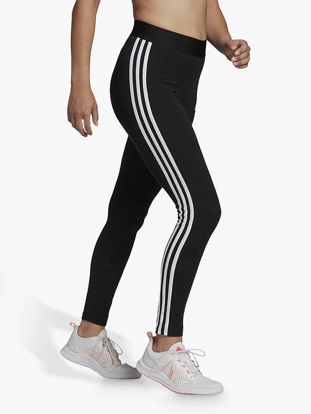 adidas LOUNGEWEAR Essentials 3-Stripes Leggings, Black/White