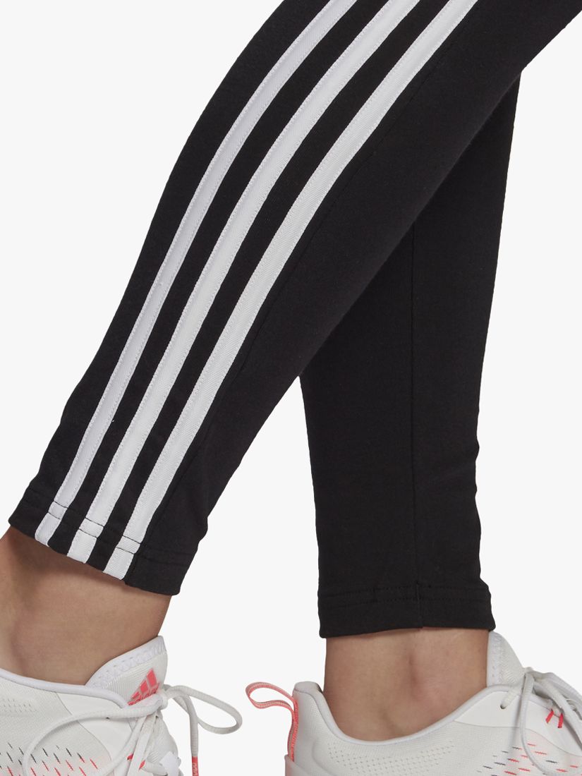 adidas LOUNGEWEAR Essentials 3-Stripes Leggings, Black/White, XS