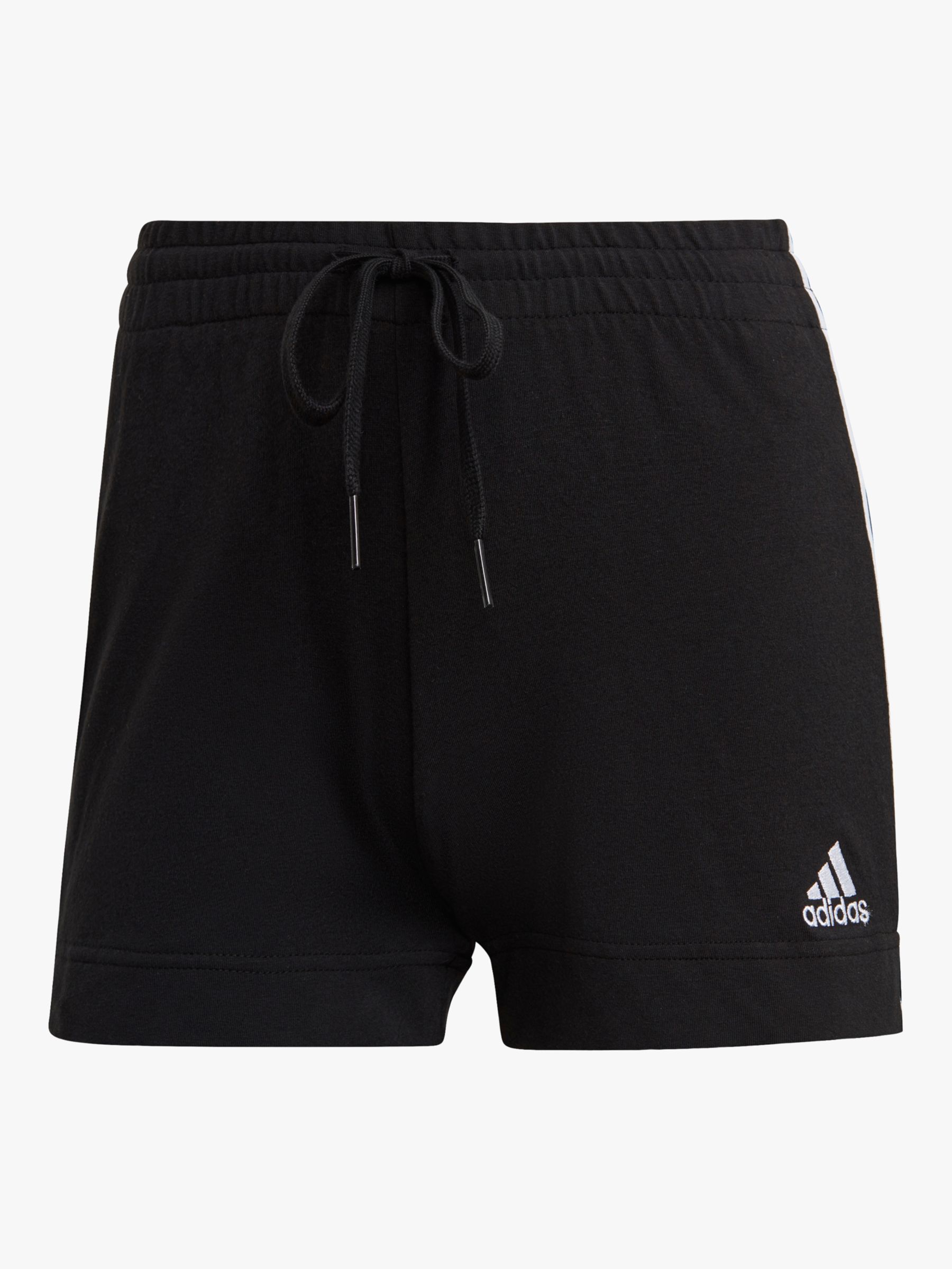 Buy adidas Essentials Slim 3-Stripes Gym Shorts, Black/White Online at johnlewis.com