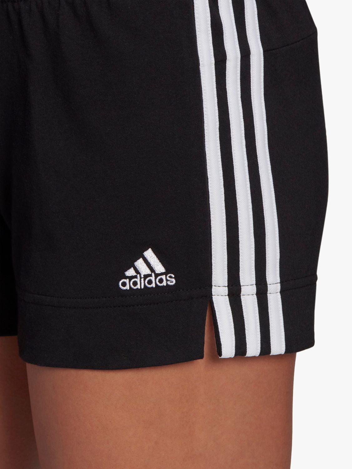 adidas Essentials Slim 3-Stripes Gym Shorts, Black/White, Black/White ...