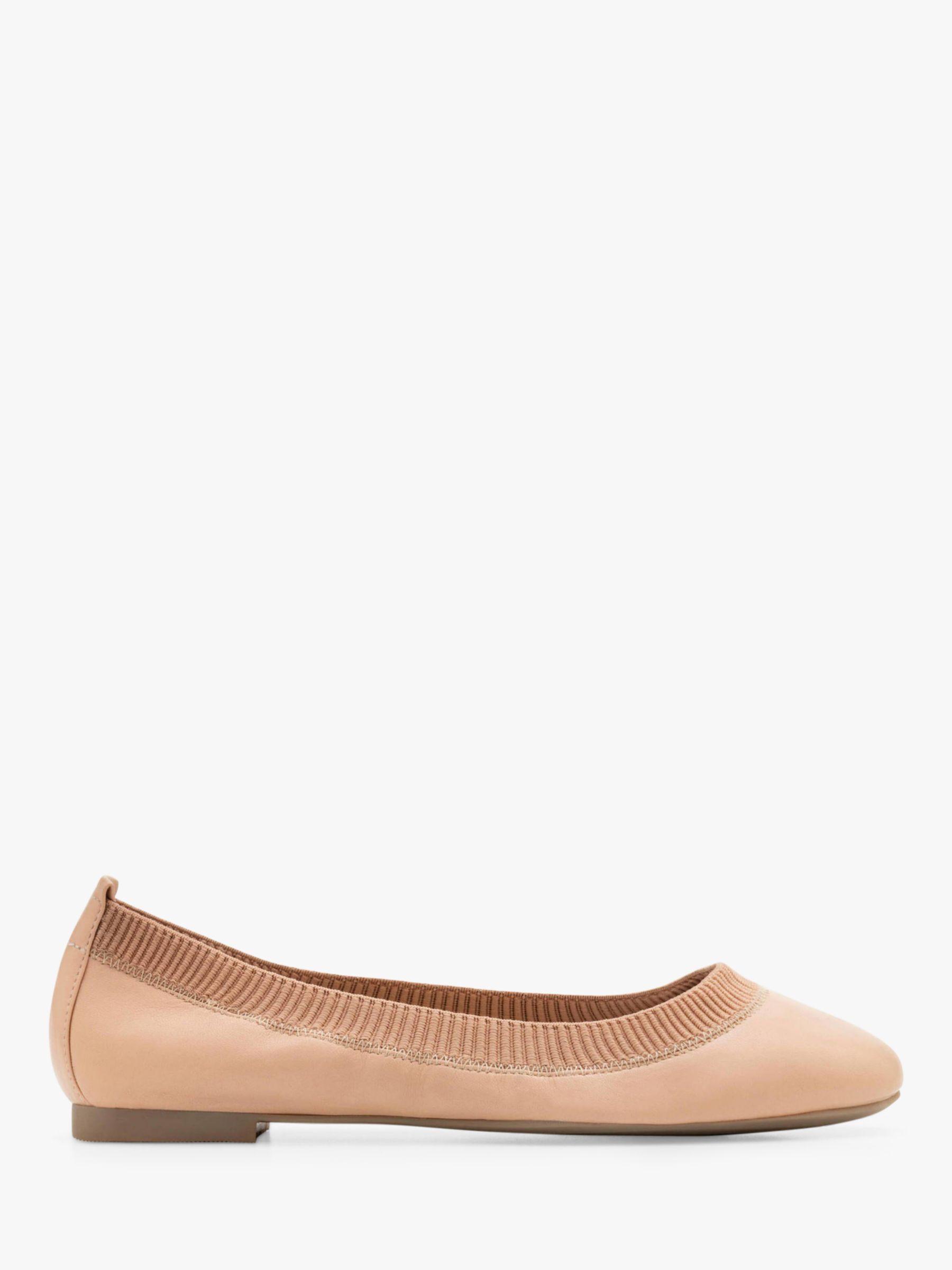 Boden Hettie Leather Ballerina Pumps, Fawn Rose at John Lewis & Partners