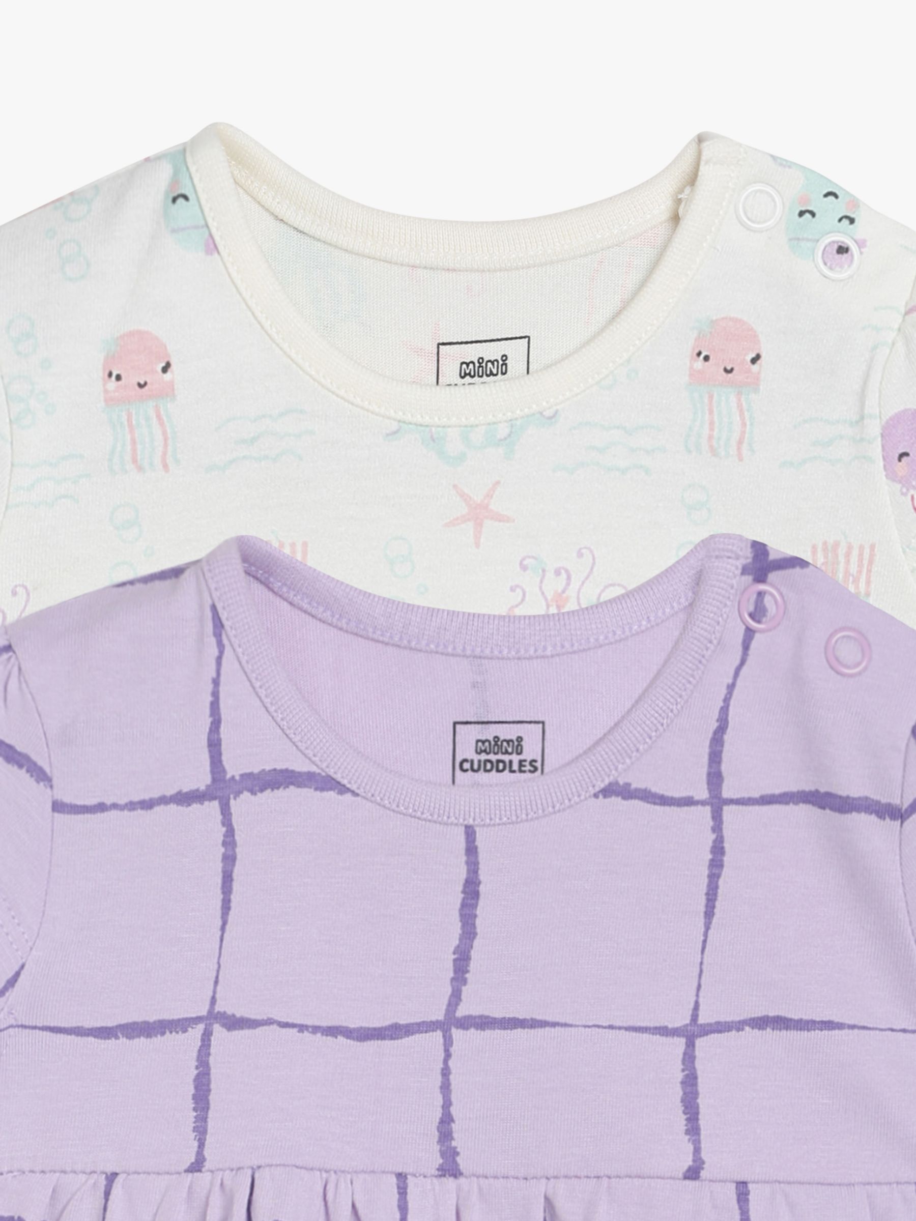 Mini Cuddles Baby Under The Sea Dress, Pack of 2, Purple/Multi