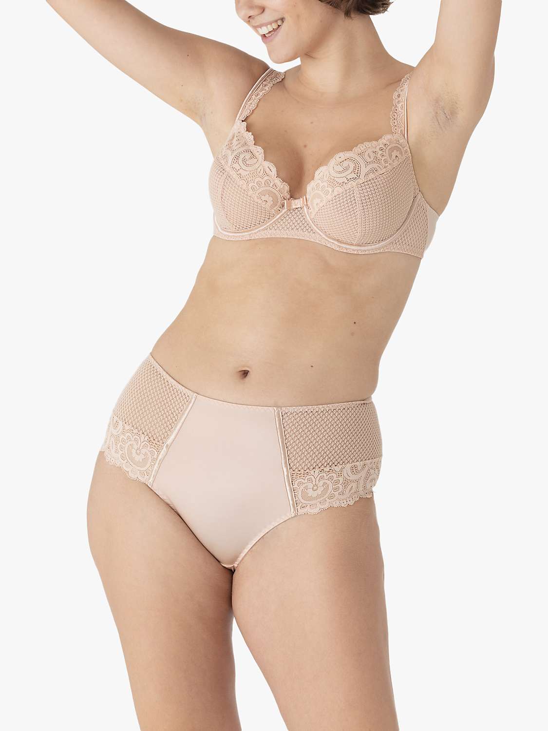 Buy Maison Lejaby Gaby Lace Balcony Underwired Bra, Rose Online at johnlewis.com