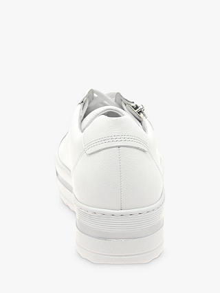 Gabor Heather Wide Fit Leather Flatform Trainers, White