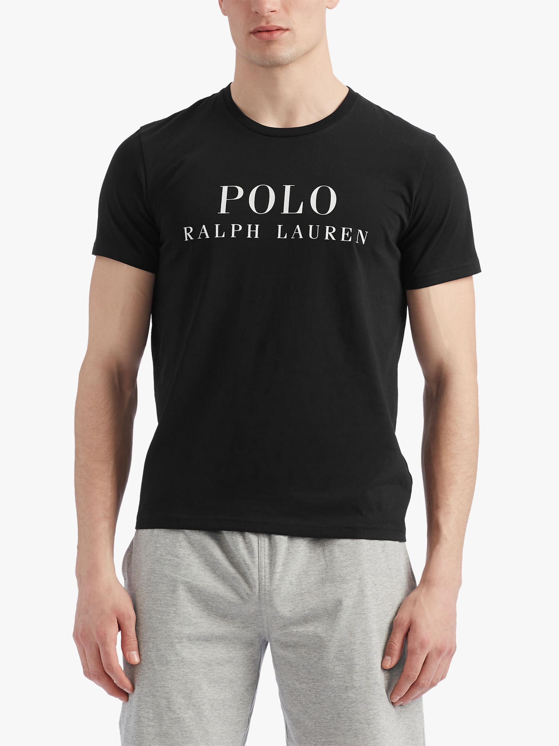 Polo Ralph Lauren Logo Pyjama Top, Polo Black at John Lewis & Partners