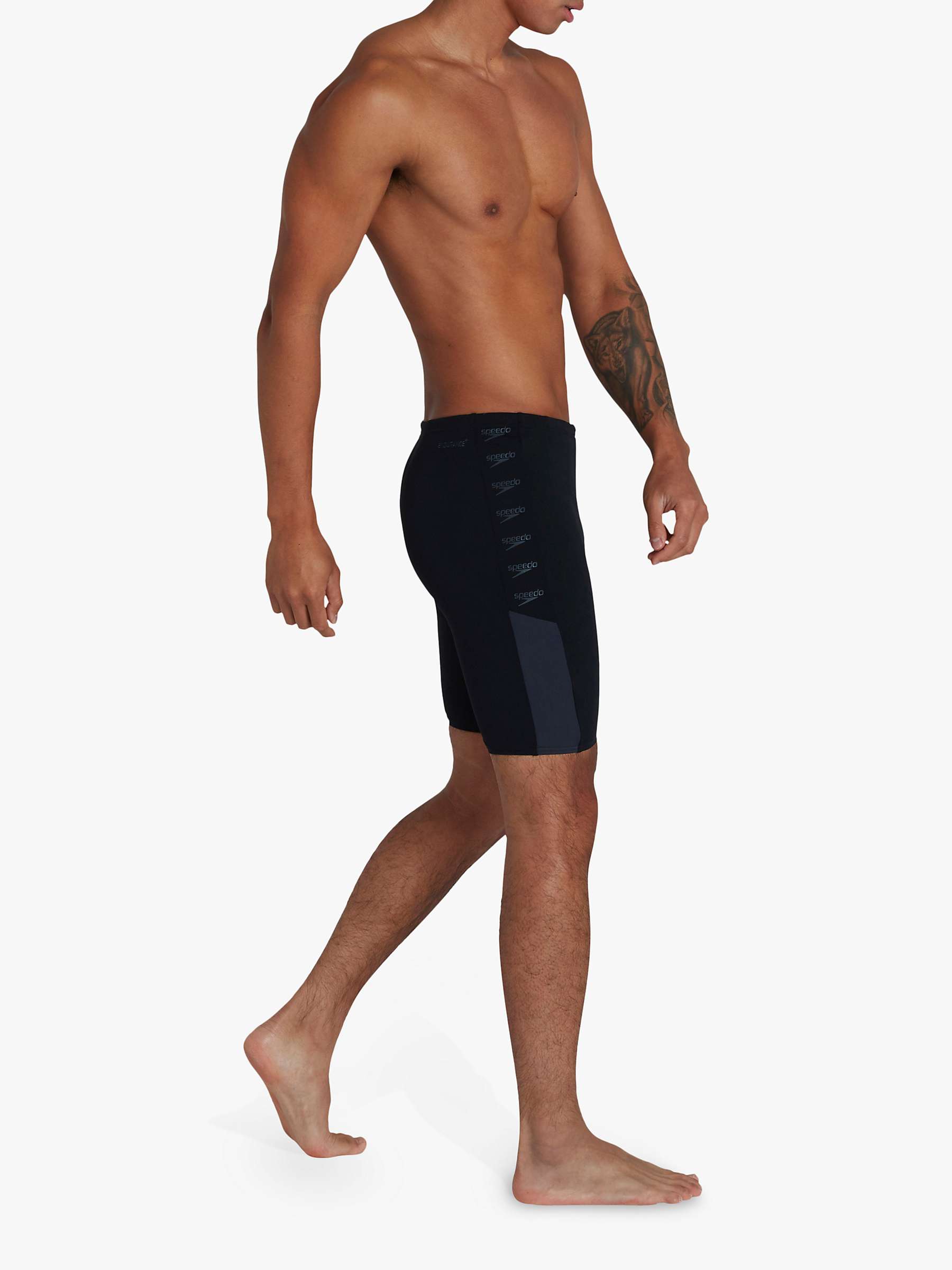 Buy Speedo Boom Logo Jammer Swim Shorts, Black/Oxid Grey Online at johnlewis.com