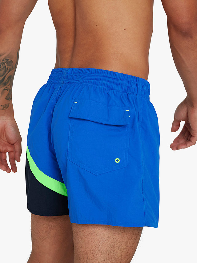 Speedo Colourblock 14" Watershort Swim Shorts, Beautiful Blue/True Navy/Zest Green, S