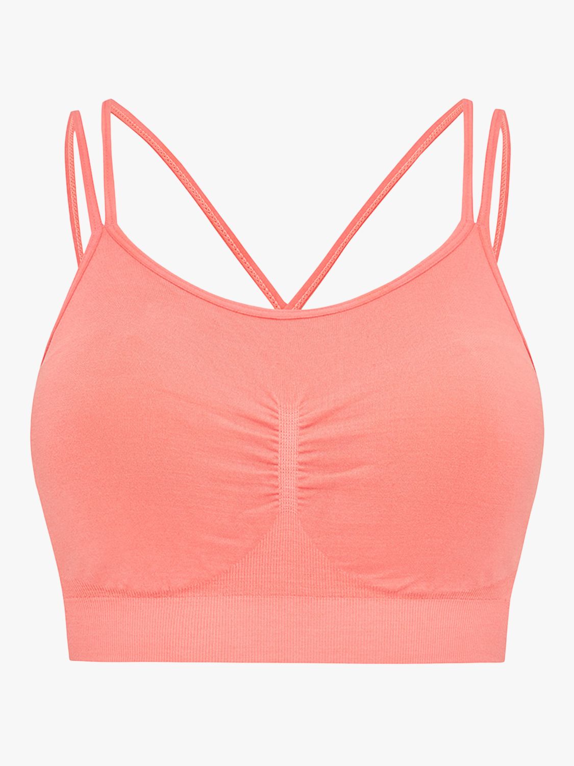 Jilla Active Lila Bamboo Sports Bra, Coral at John Lewis & Partners