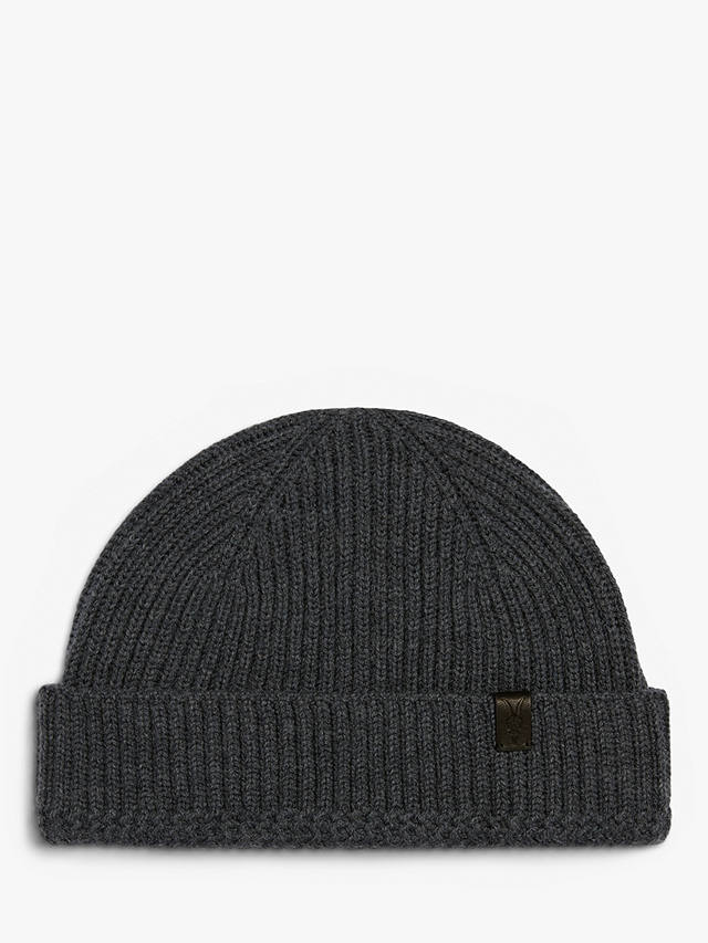 AllSaints Merino Wool Beanie Hat, Charcoal