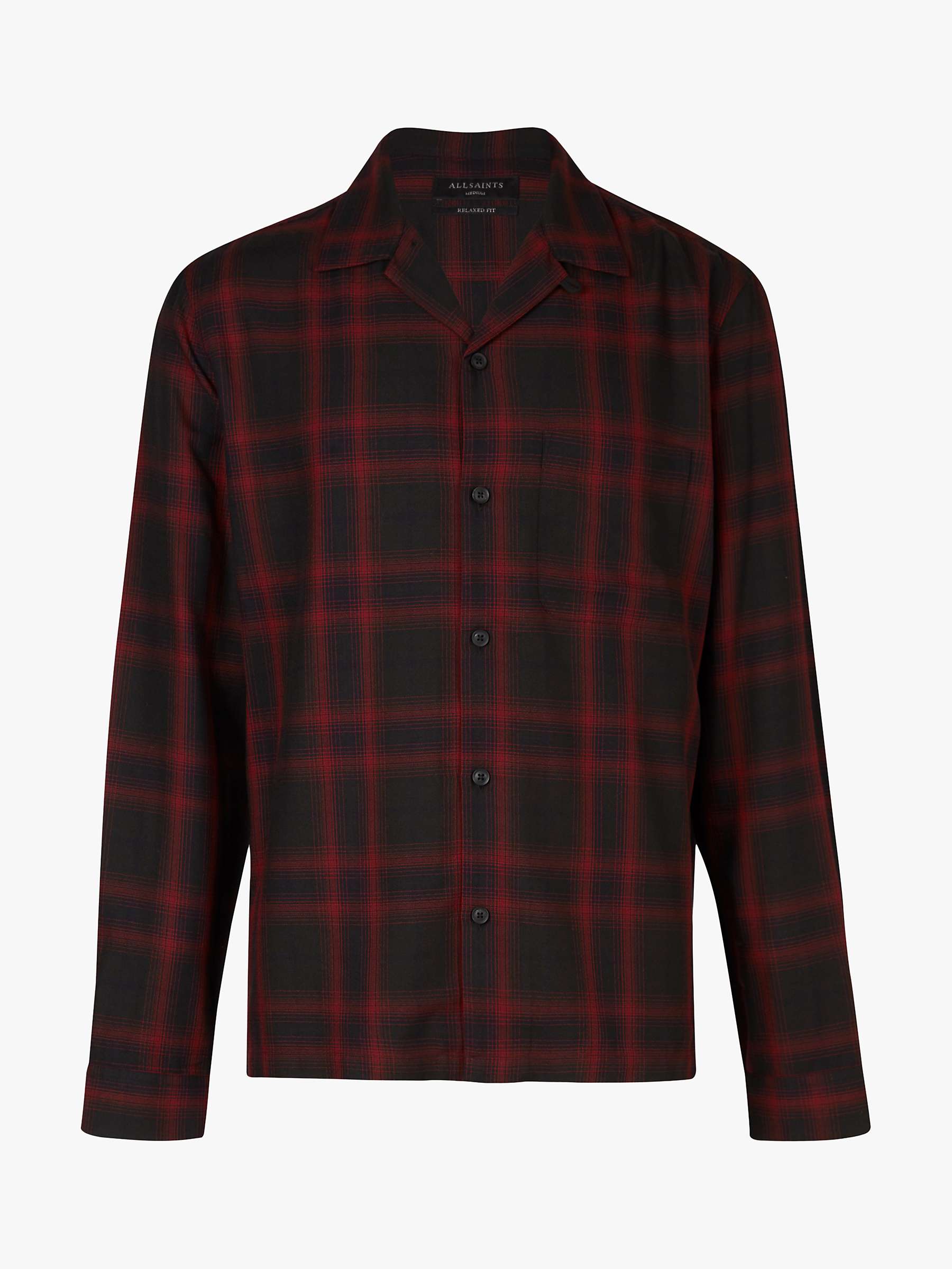 Buy AllSaints Westel Check Shirt, Jet Black/Red Online at johnlewis.com