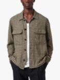 AllSaints Nate Nievo Long Sleeve Check Shirt, Grey/Mustard