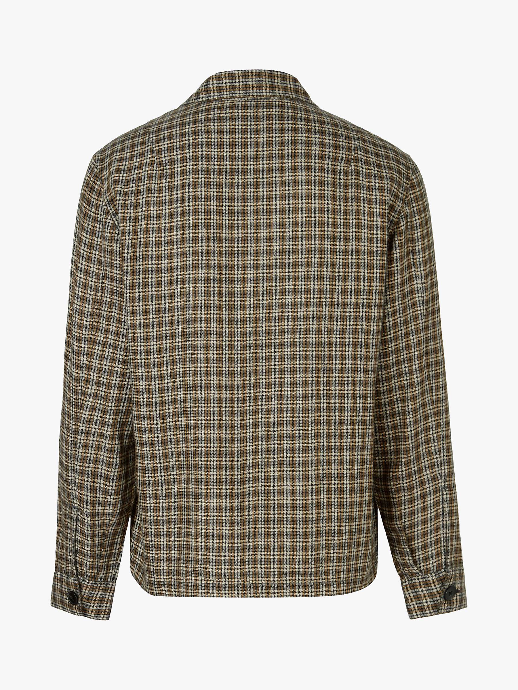 Buy AllSaints Nate Nievo Long Sleeve Check Shirt, Grey/Mustard Online at johnlewis.com