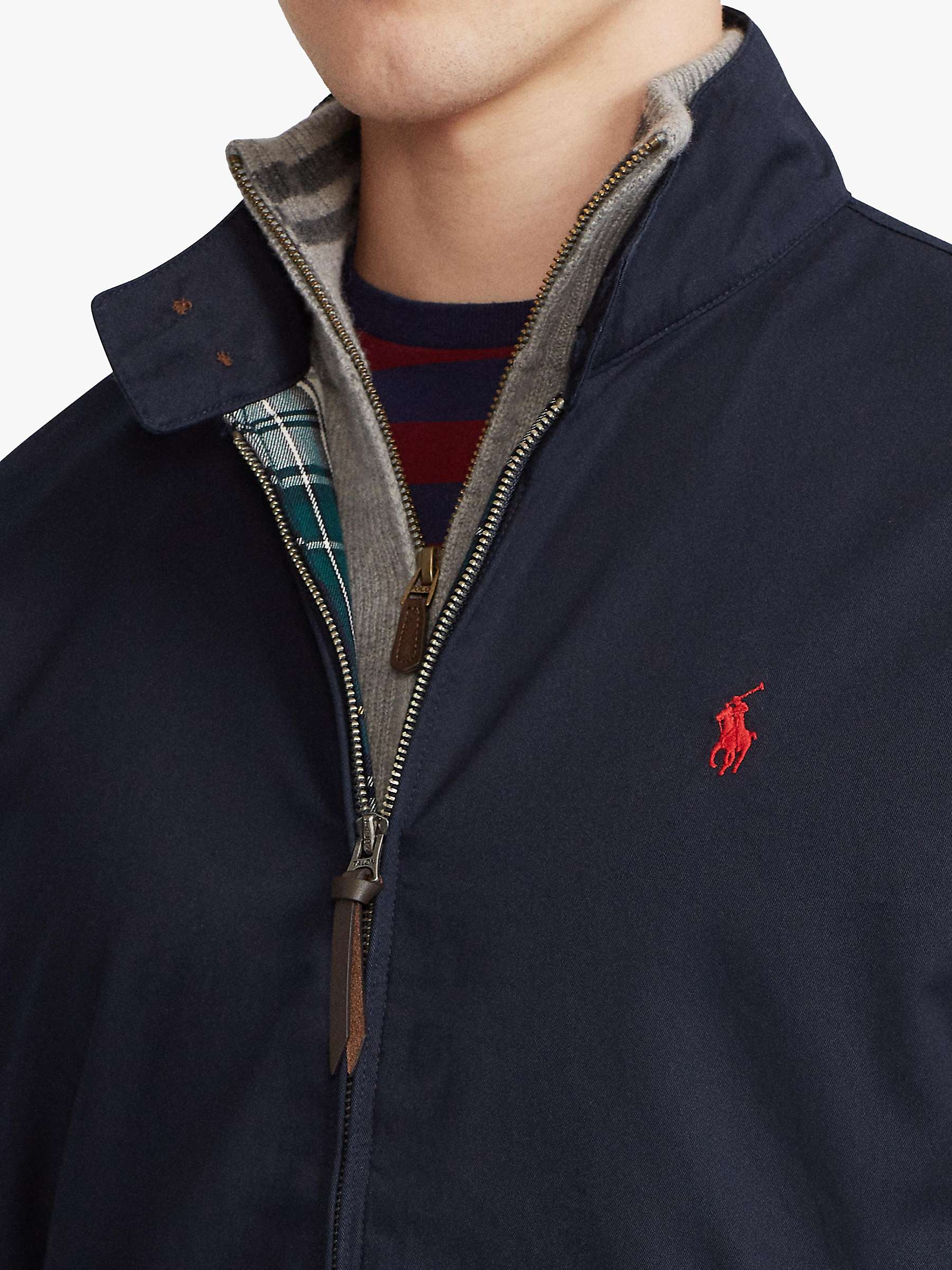 Polo Ralph Lauren Cotton Twill Lined Jacket, Collection Navy at John ...