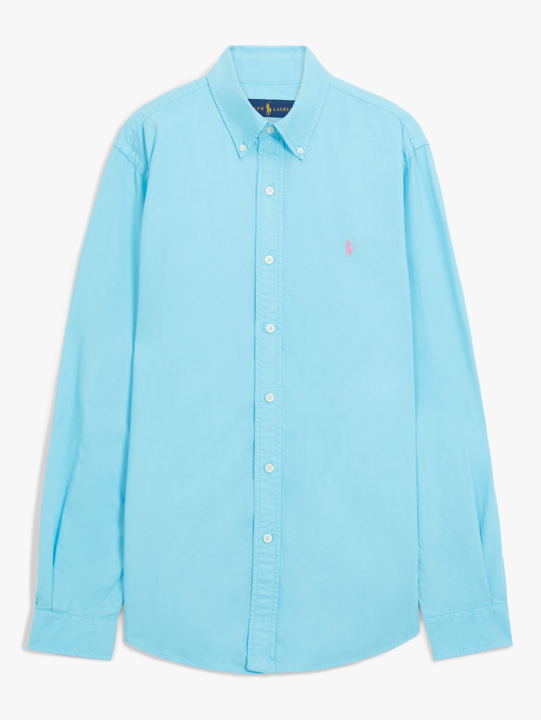 Polo Ralph Lauren Custom Fit Garment Dye Oxford Shirt, French Turquoise, S