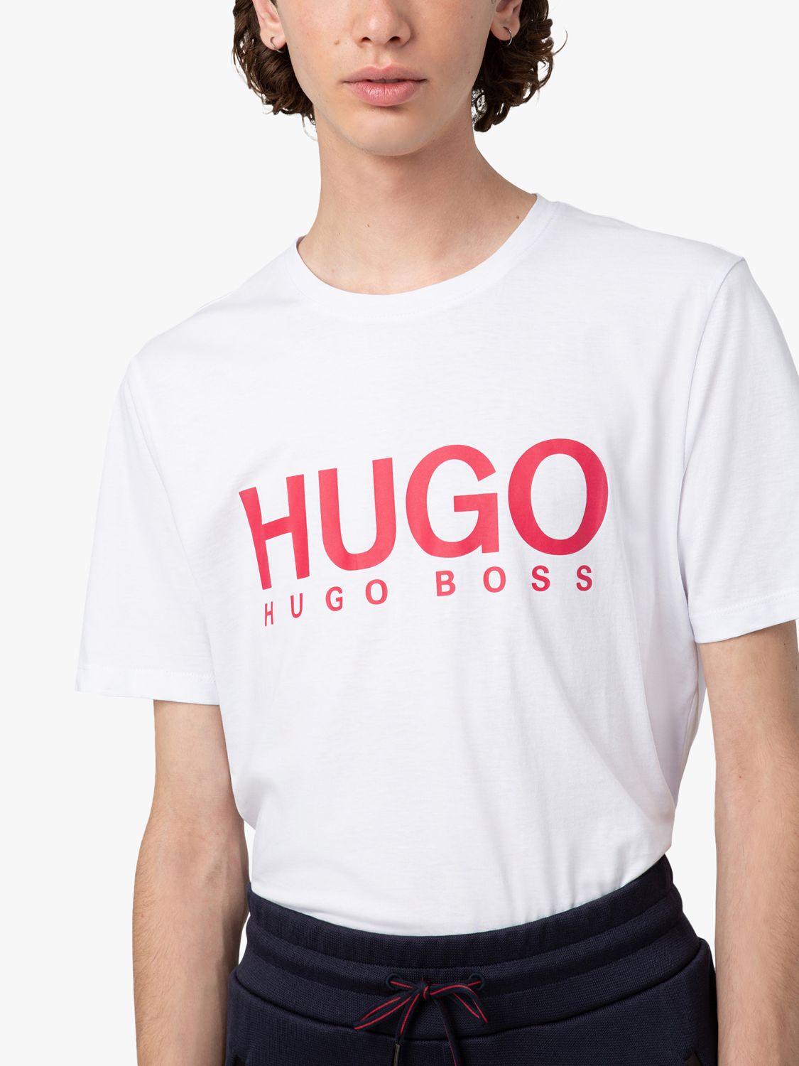 HUGO Deolive Logo Print T-Shirt, White 