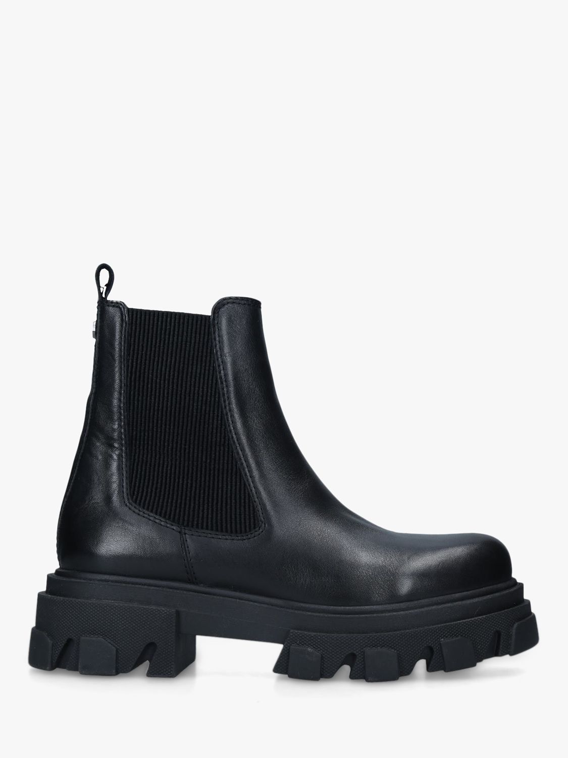 Carvela Shy Leather Chunky Sole Boots, Black at John Lewis & Partners