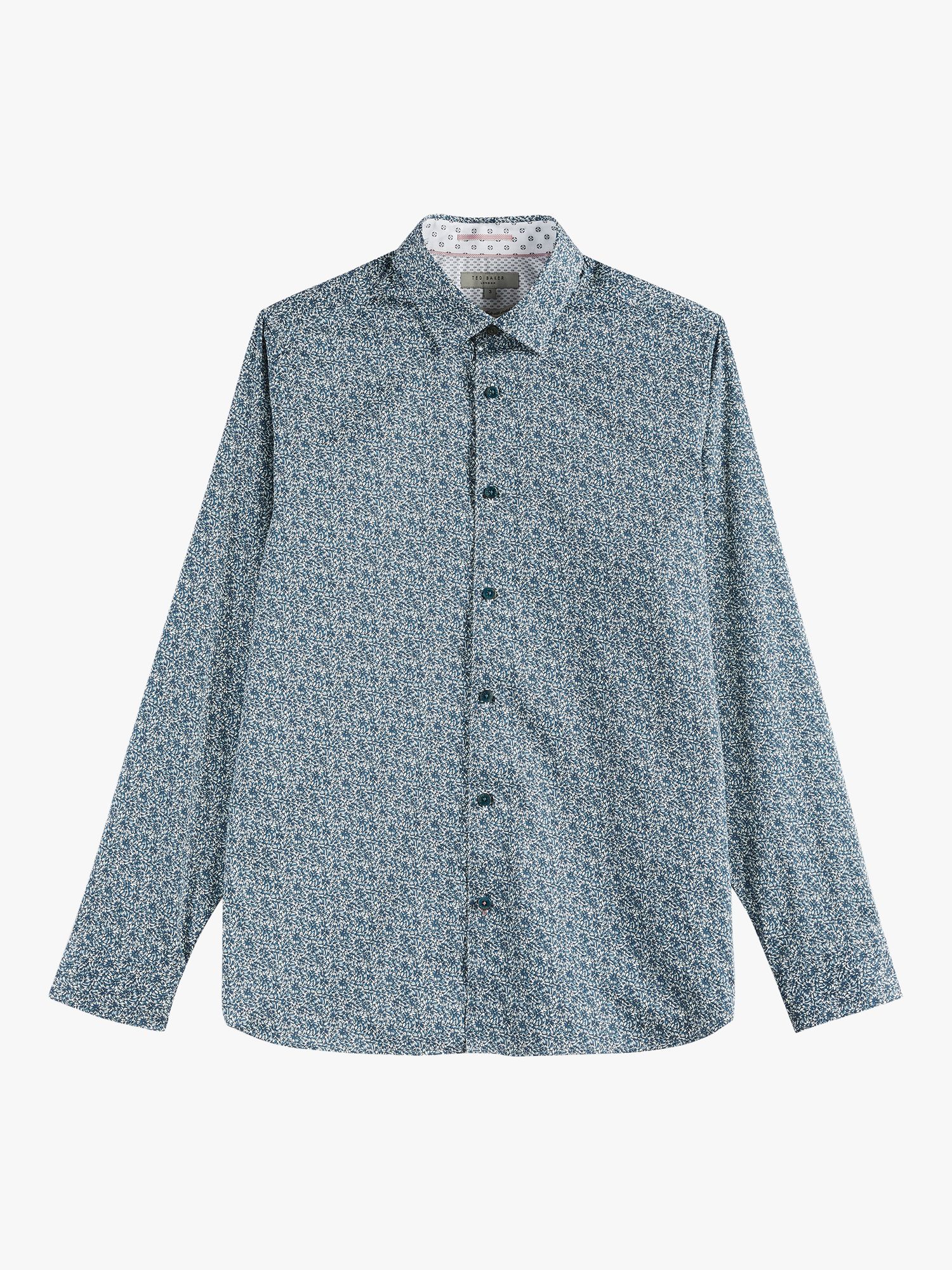 Ted Baker Copop Floral Print Shirt, Blue at John Lewis & Partners