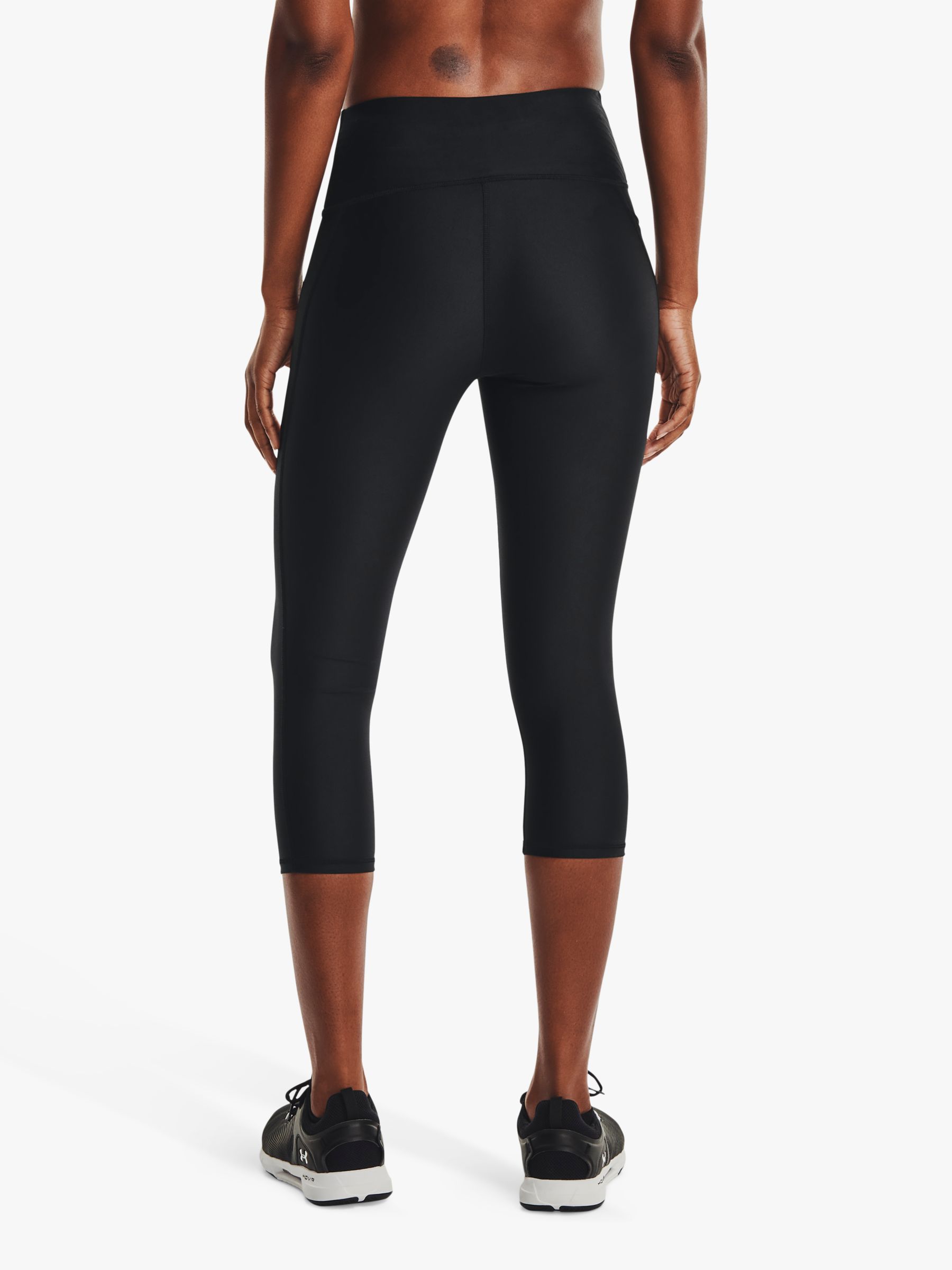 Under Armour HeatGear Armour High Waisted Cropped Leggings, Black at John  Lewis & Partners