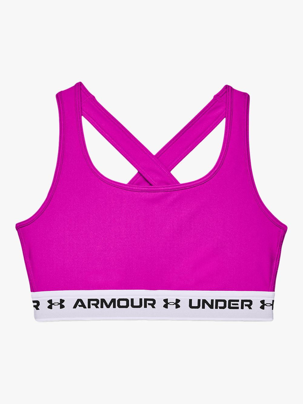 Under Armour Mid Armour Crossback Sports Bra, Meteor Pink at John Lewis ...