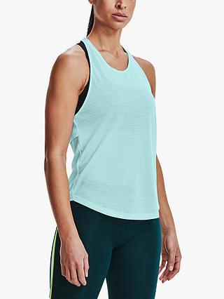 Under Armour Womens Streaker Vest Blue Sports Running Breathable Reflective 