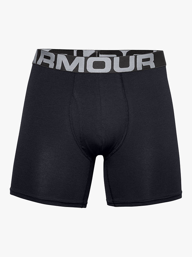 Under Armour Charged 6” Boxerjock Trunks, Pack of 3, Black, S