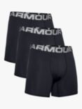 Under Armour Charged 6” Boxerjock Trunks, Pack of 3, Black