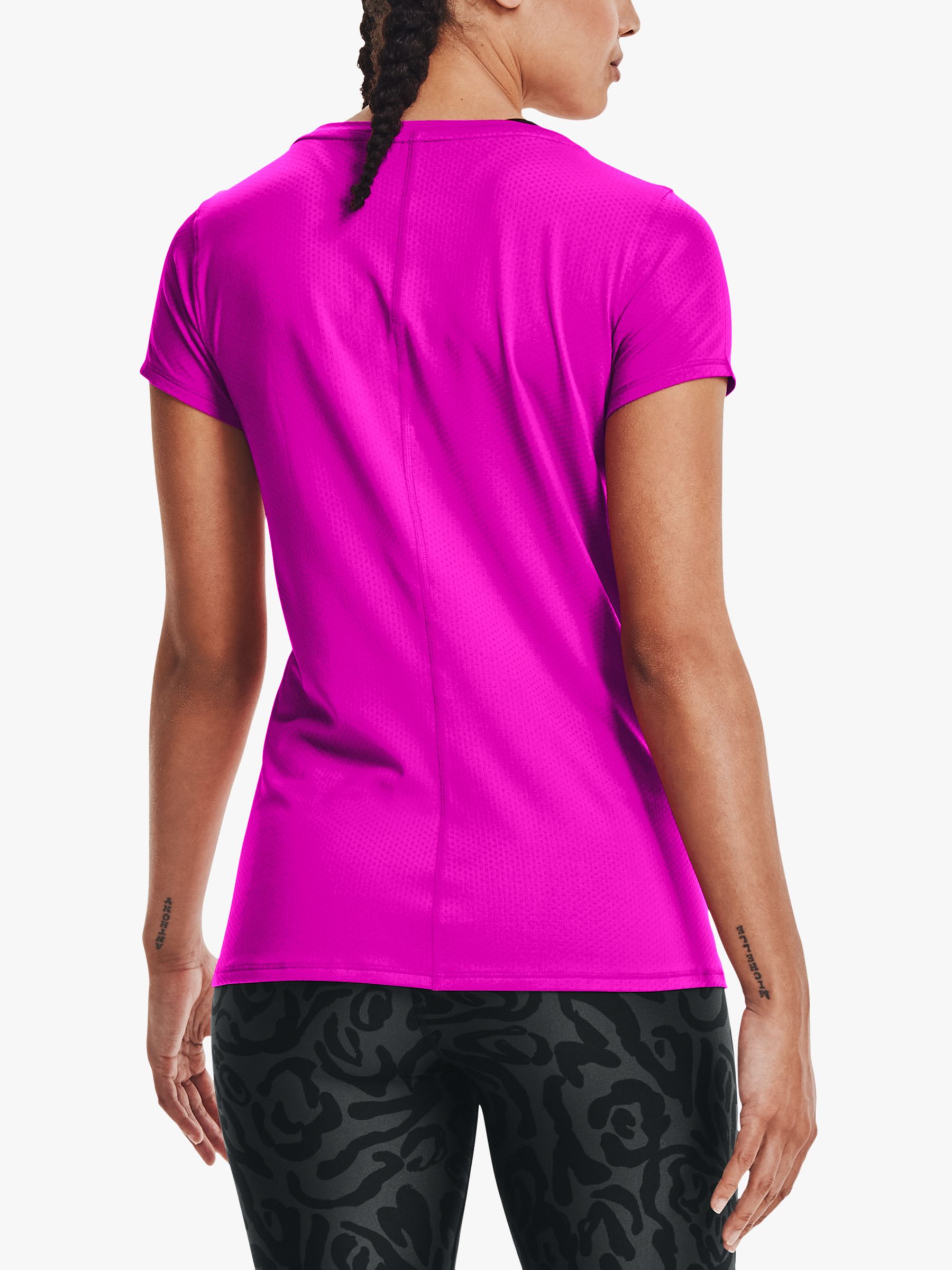 Under Armour HeatGear Armour Short Sleeve Training Top, Meteor Pink at ...