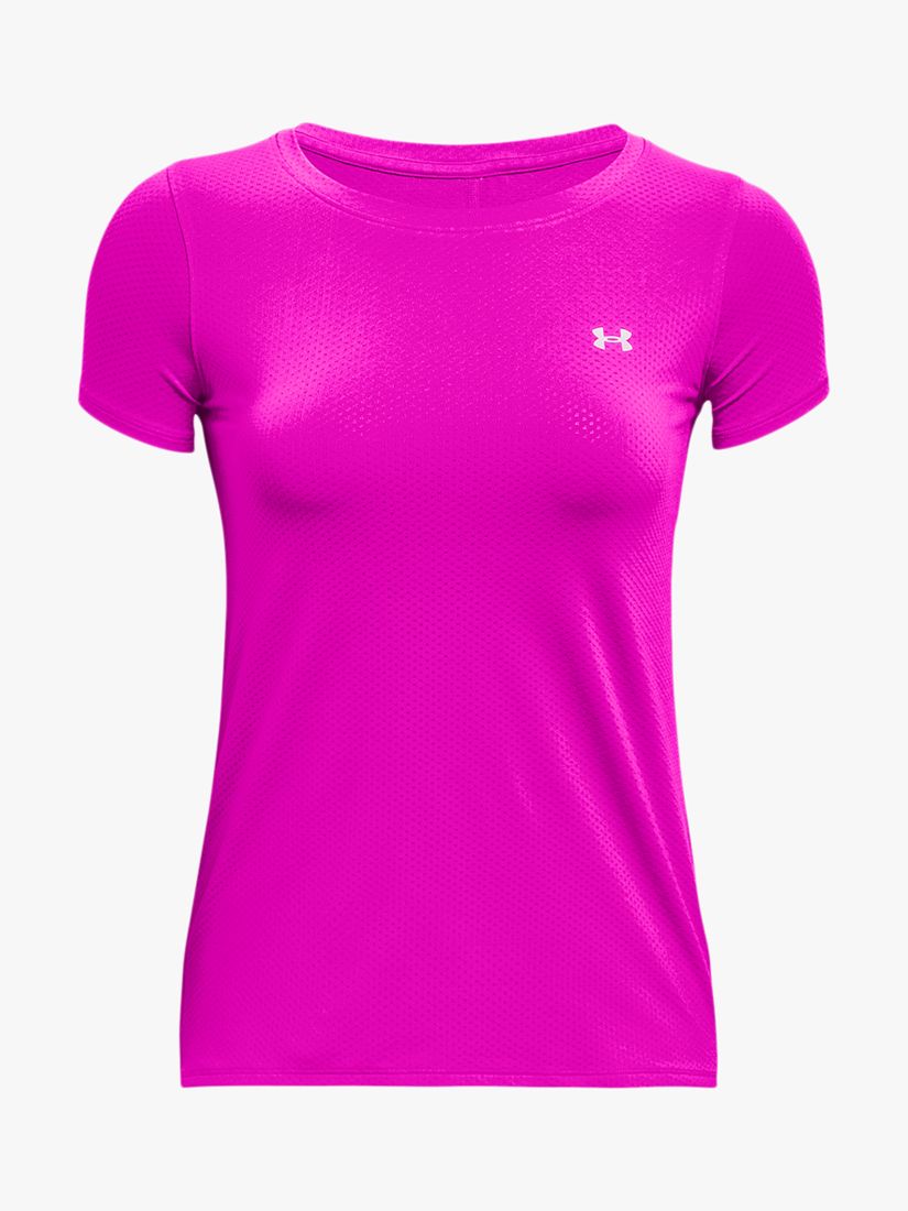 Under Armour HeatGear Armour Short Sleeve Training Top, Meteor Pink at ...