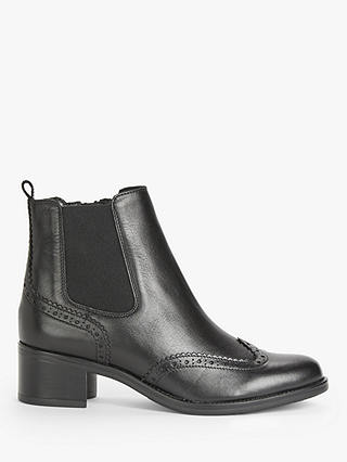 John Lewis Odie Leather Ankle Boots, Black