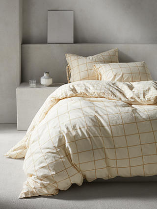 Mother of Pearl Check Linen & Organic Cotton Duvet Cover Set