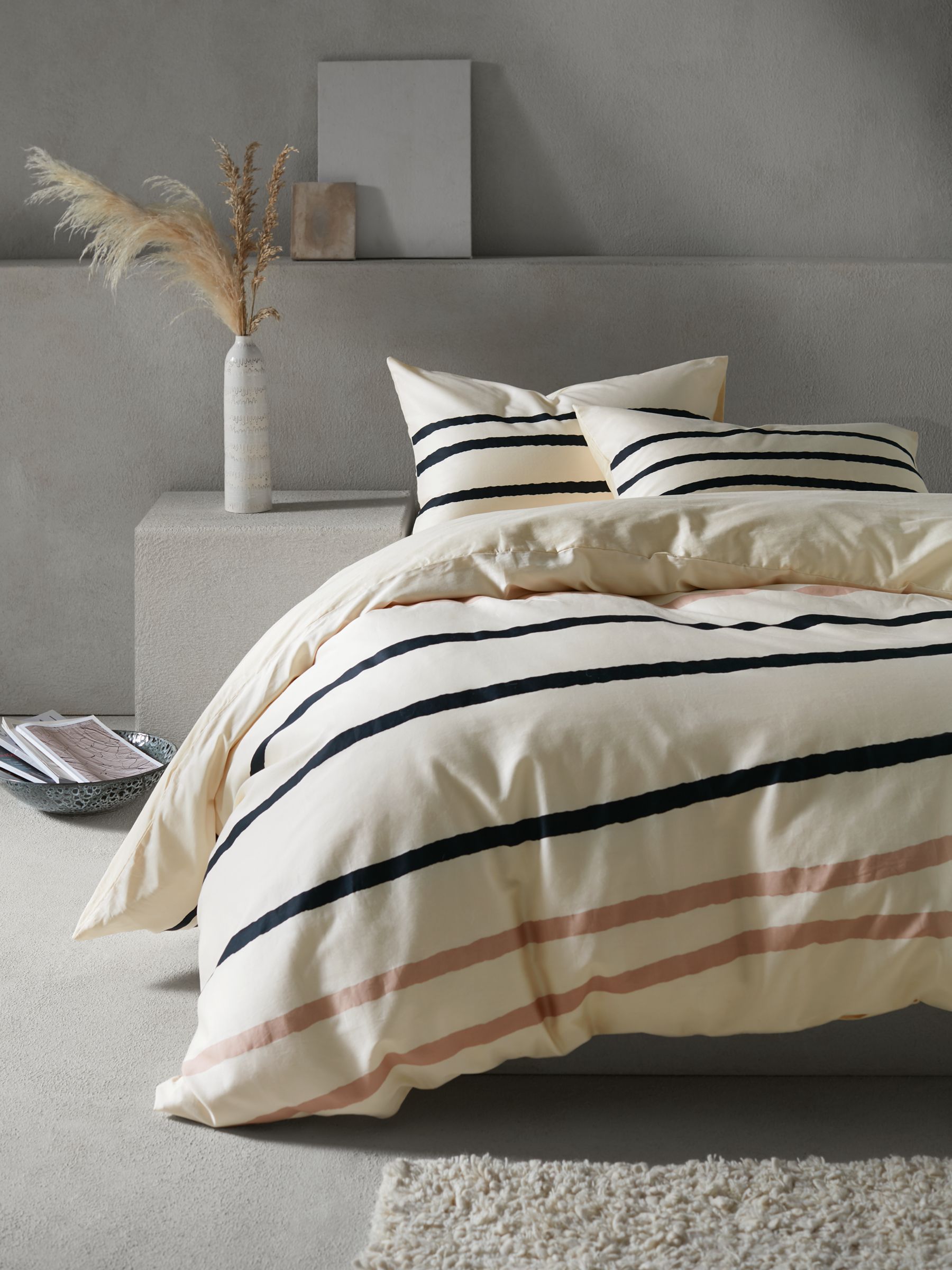 Pearl Linear Organic Cotton Duvet Cover Set, How Do You Iron A Double Duvet Cover