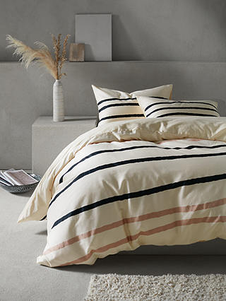 Mother of Pearl Linear Organic Cotton Duvet Cover Set