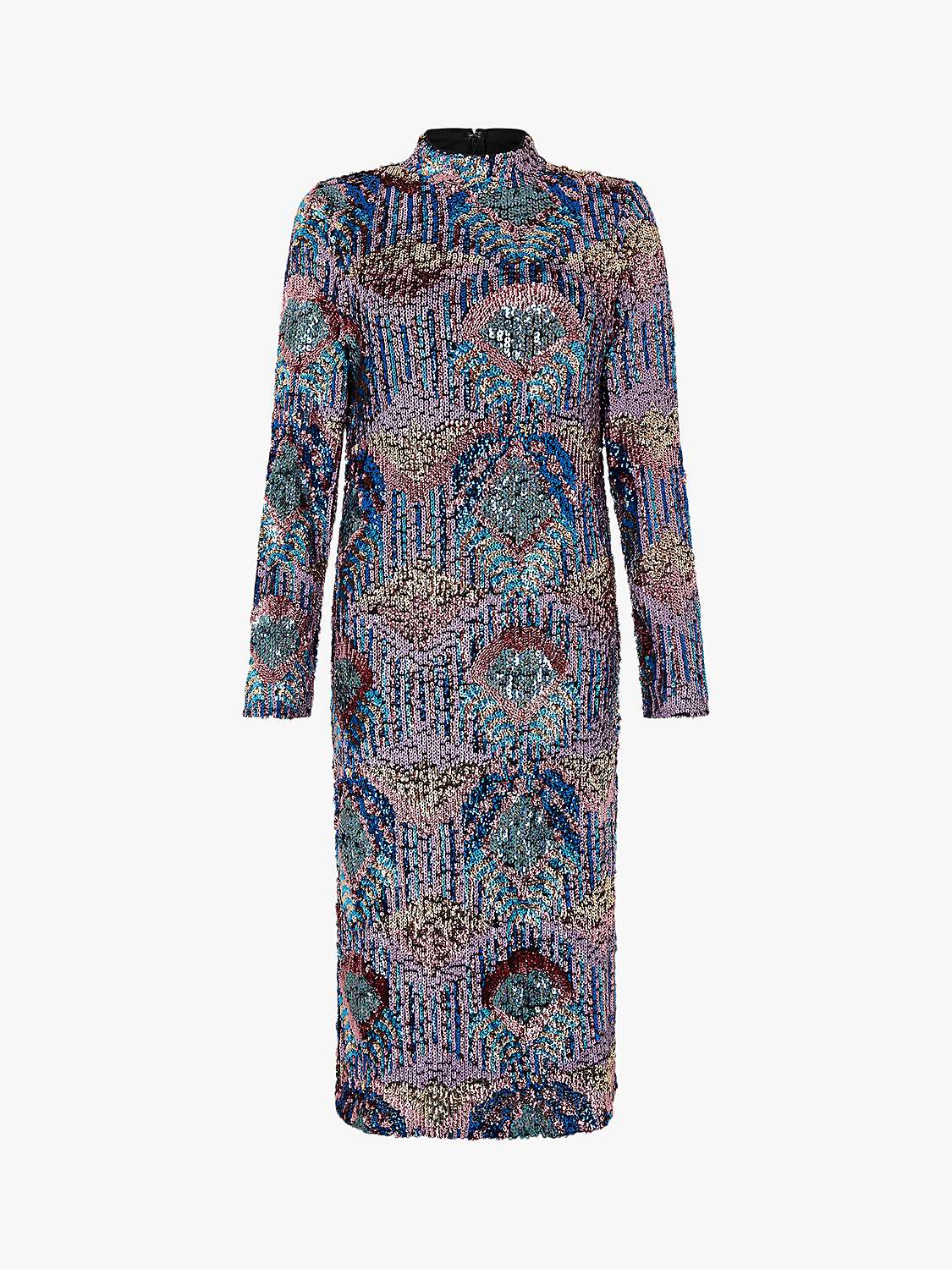 Monsoon Zoey Sequin Embellished Dress, Blue/Multi at John Lewis & Partners