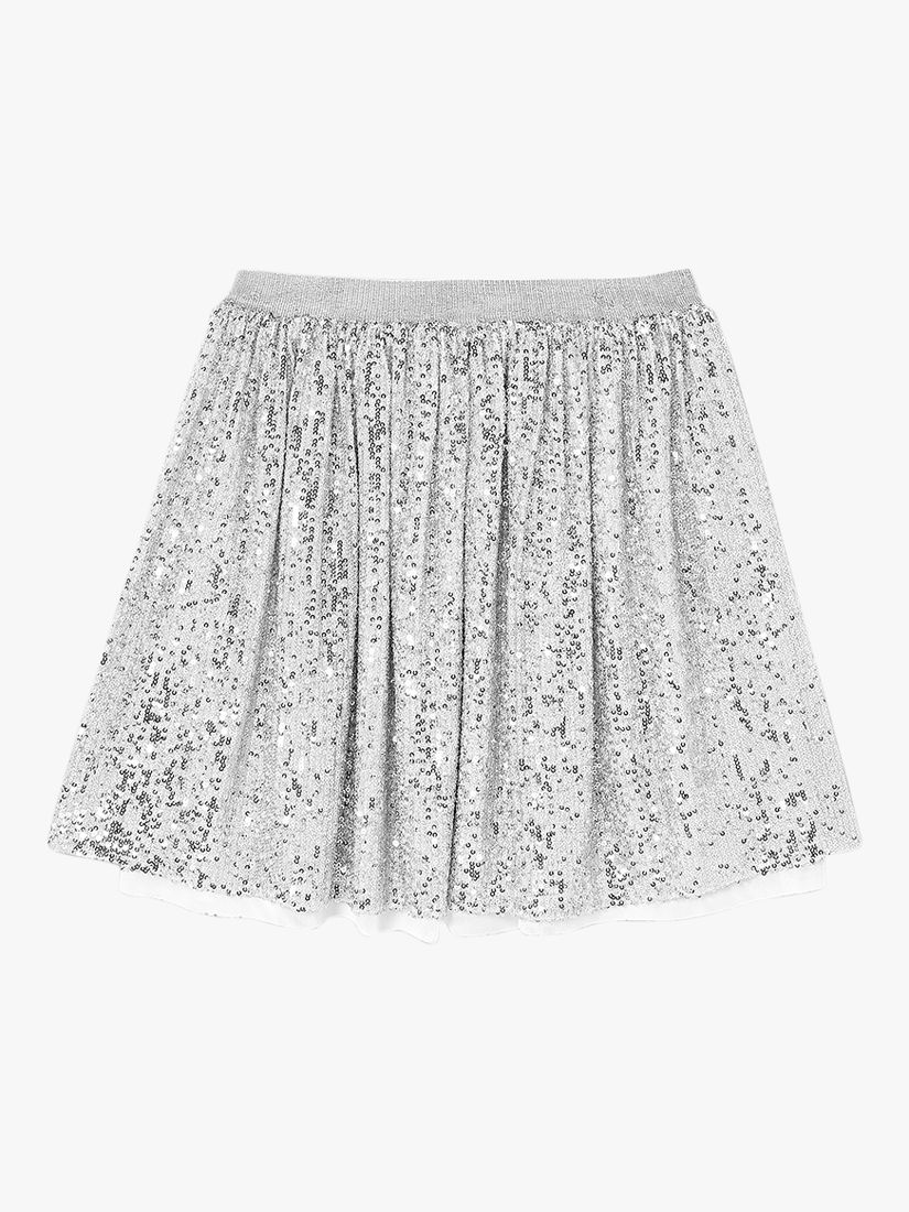 Mintie by Mint Velvet Girls' Sequin Skirt, Silver