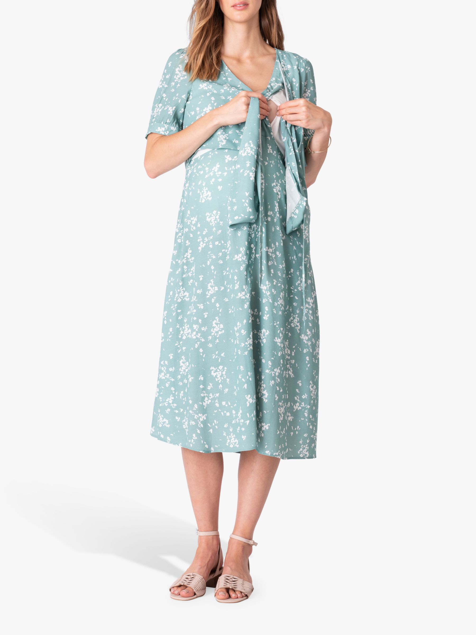 Seraphine Sanna Button Front Maternity & Nursing Dress, Sage, 10