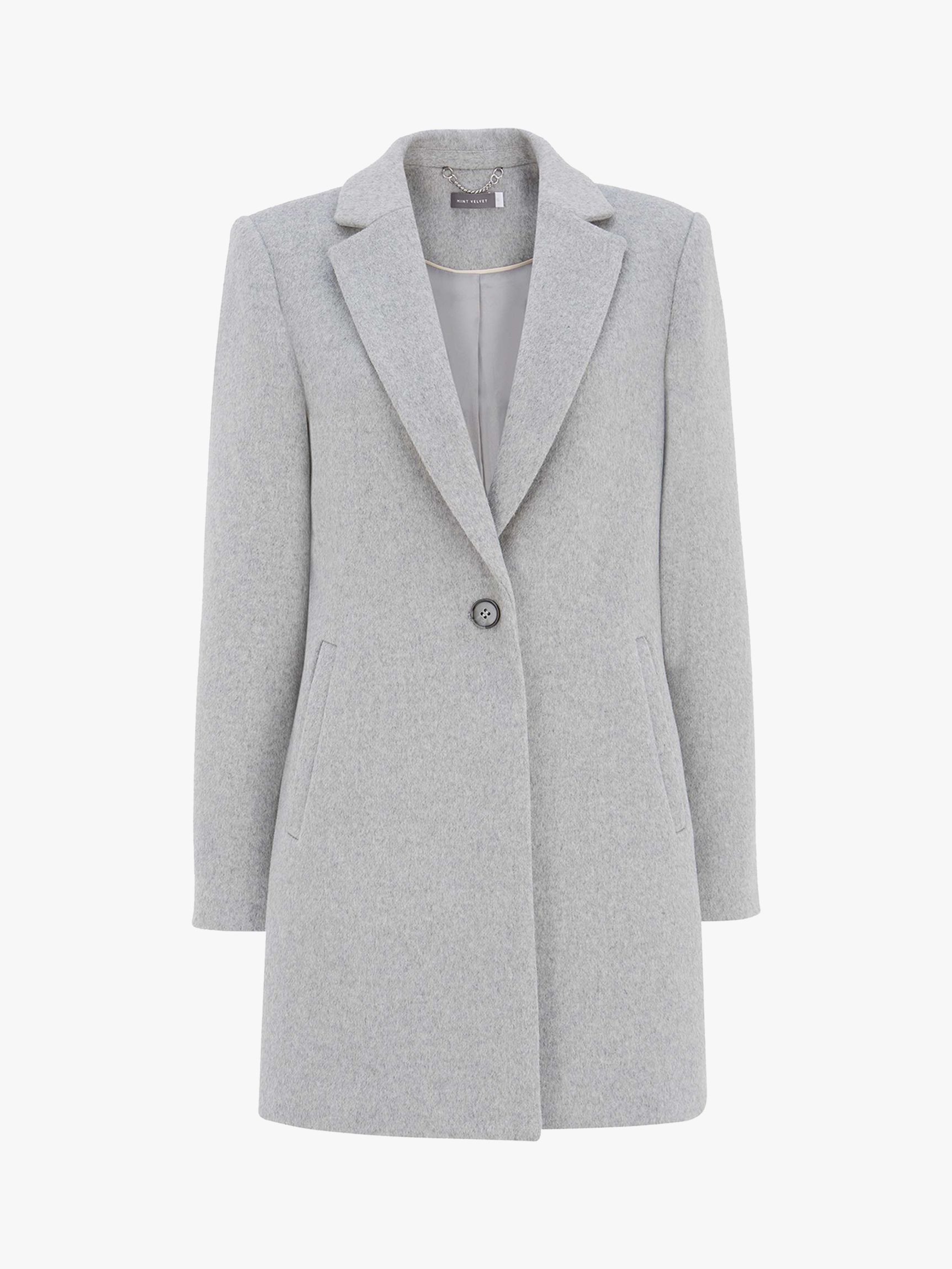 Mint Velvet Wool Blend Boyfriend Coat, Light Grey at John Lewis & Partners
