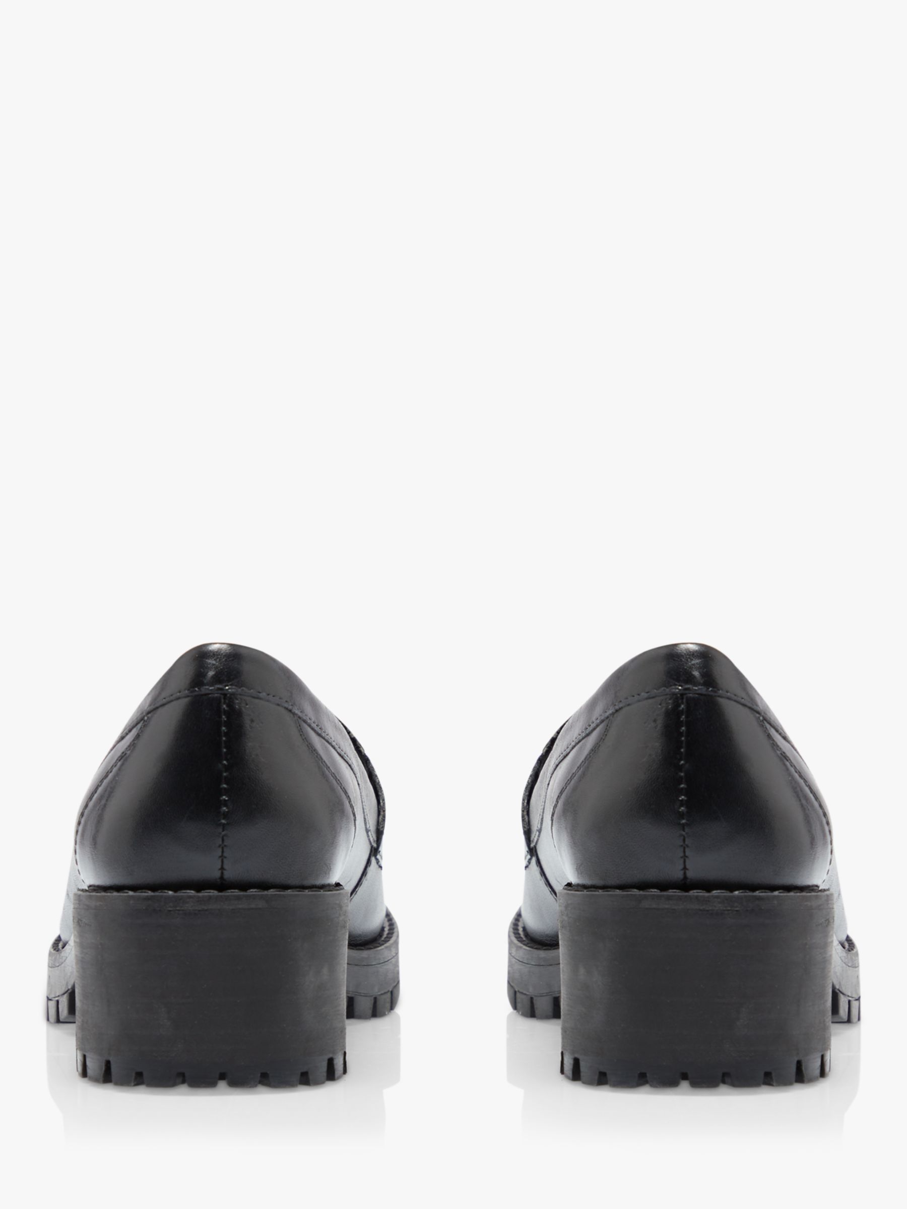 Dune Glintts Leather Loafers, Black