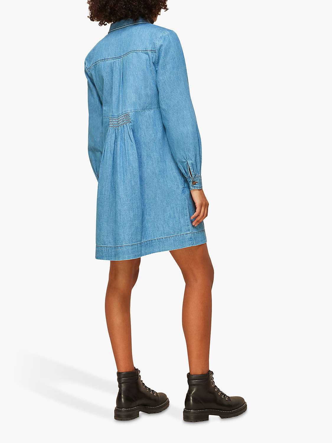 Buy Whistles Chambray Denim Shirt Dress, Blue Online at johnlewis.com