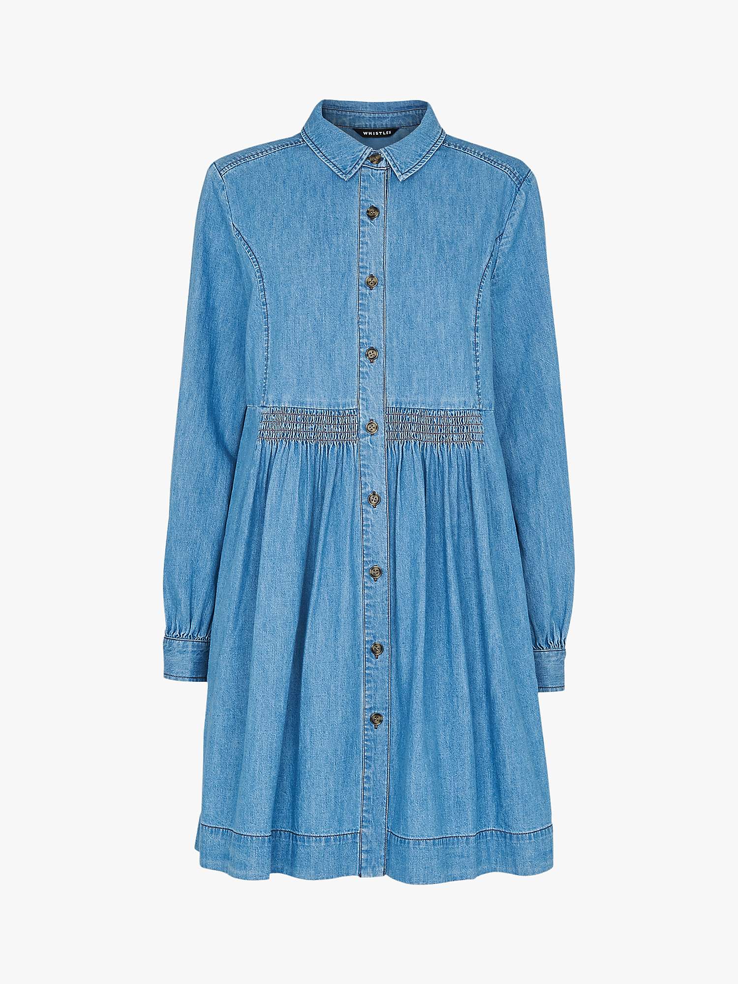 Buy Whistles Chambray Denim Shirt Dress, Blue Online at johnlewis.com