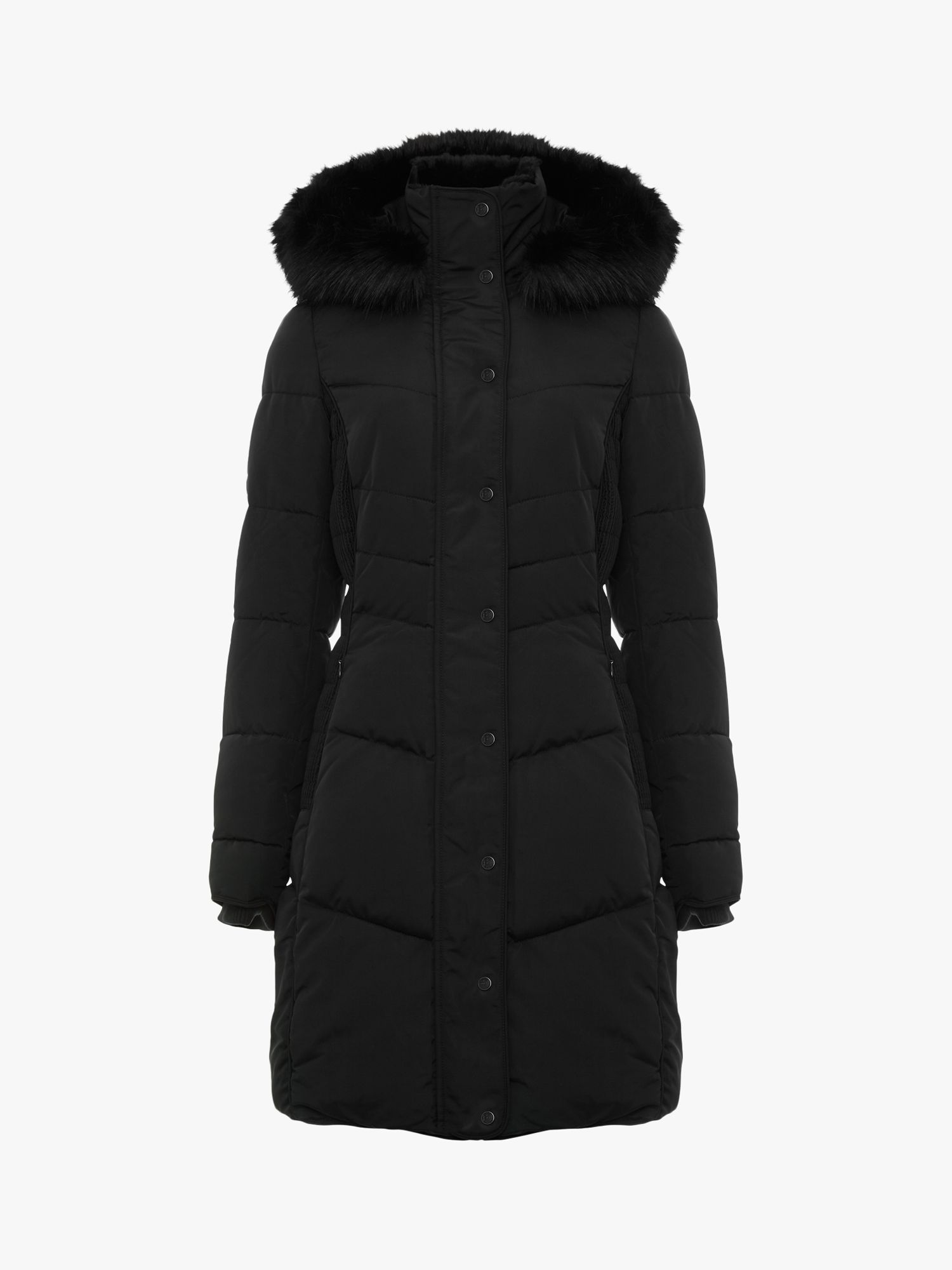 Hobbs Petite Lettie Puffer Longline Coat, Dark Charcoal at John Lewis ...