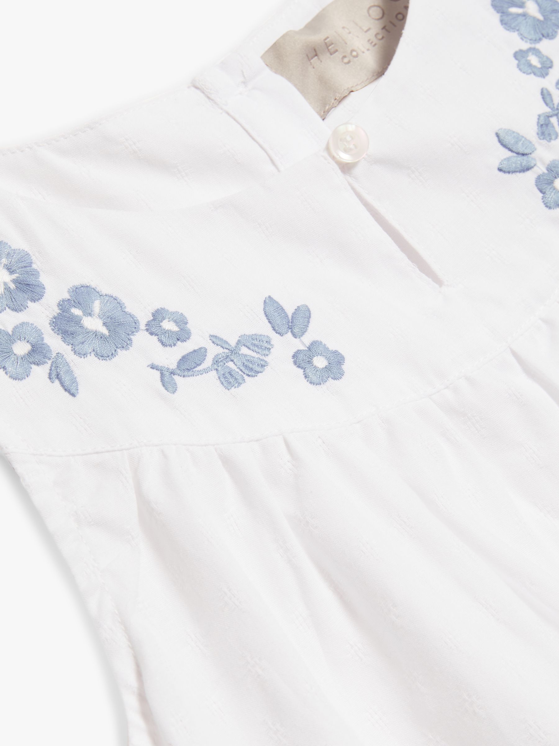 John Lewis Immaculate Girls John Lewis White & Floral Embroidery Short Pyjama Set Age 9 