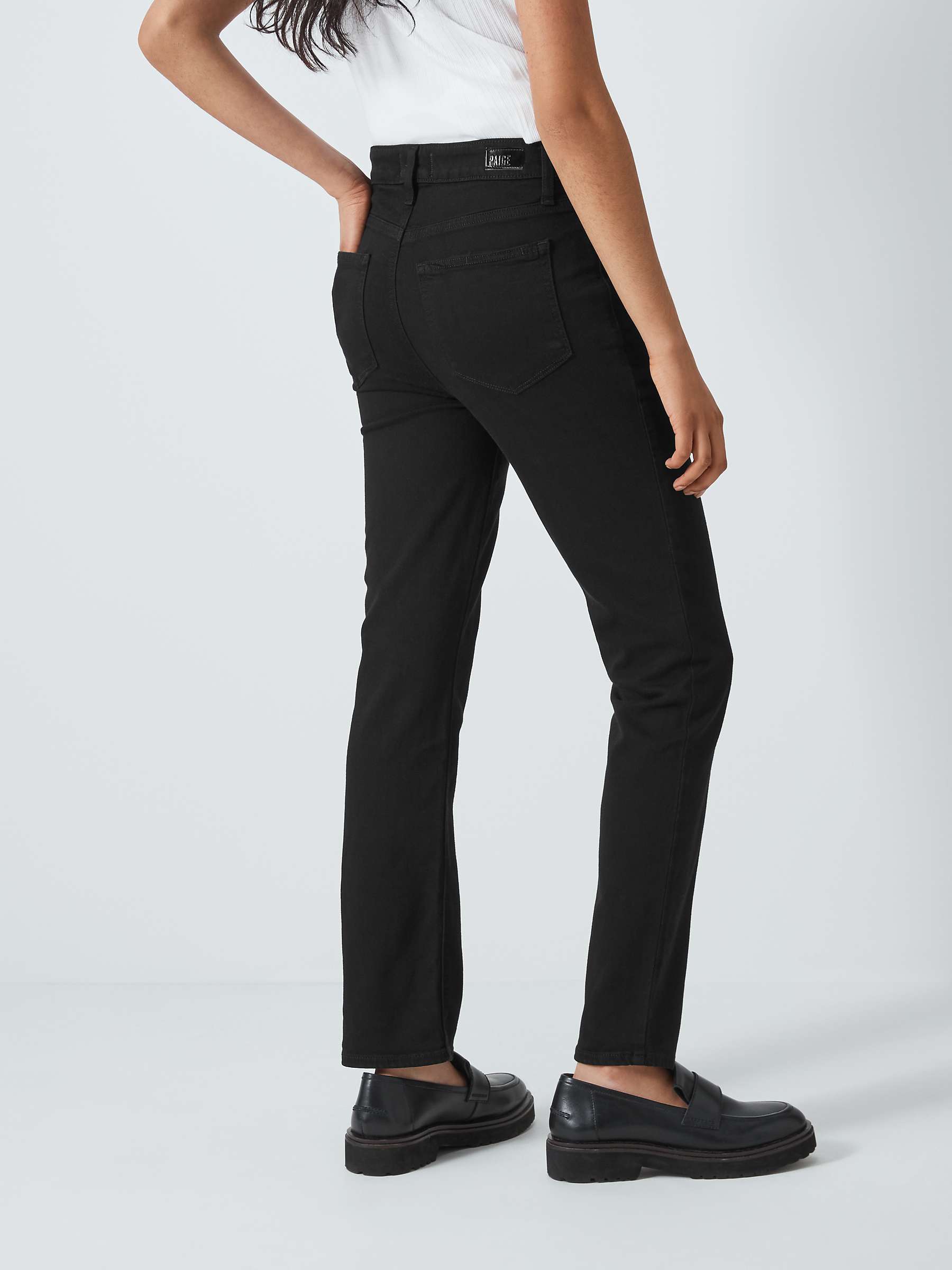PAIGE Cindy High Rise Straight Leg Jeans, Black at John Lewis & Partners