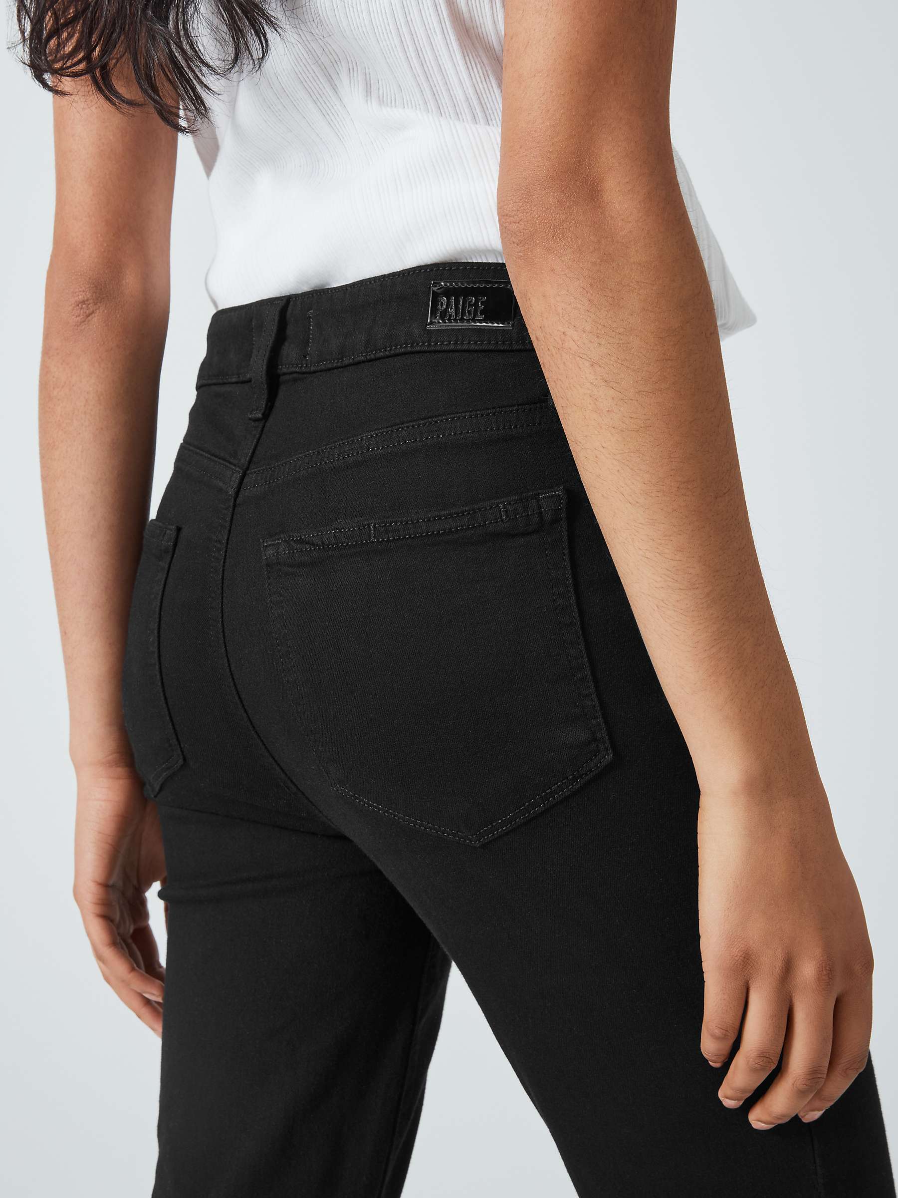 Buy PAIGE Cindy High Rise Straight Leg Jeans, Black Online at johnlewis.com