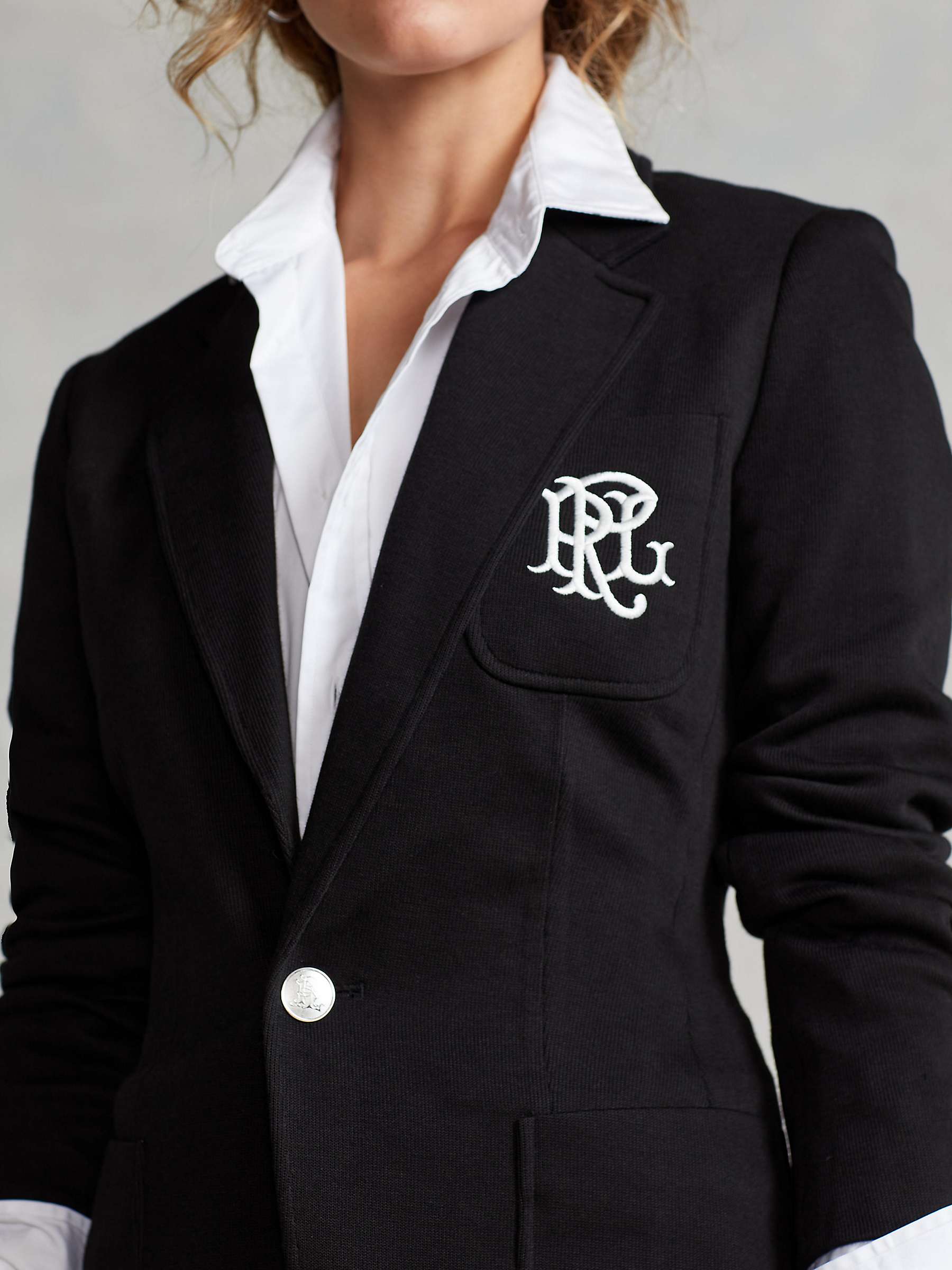 Buy Polo Ralph Lauren Cotton Blend Blazer, Black Online at johnlewis.com
