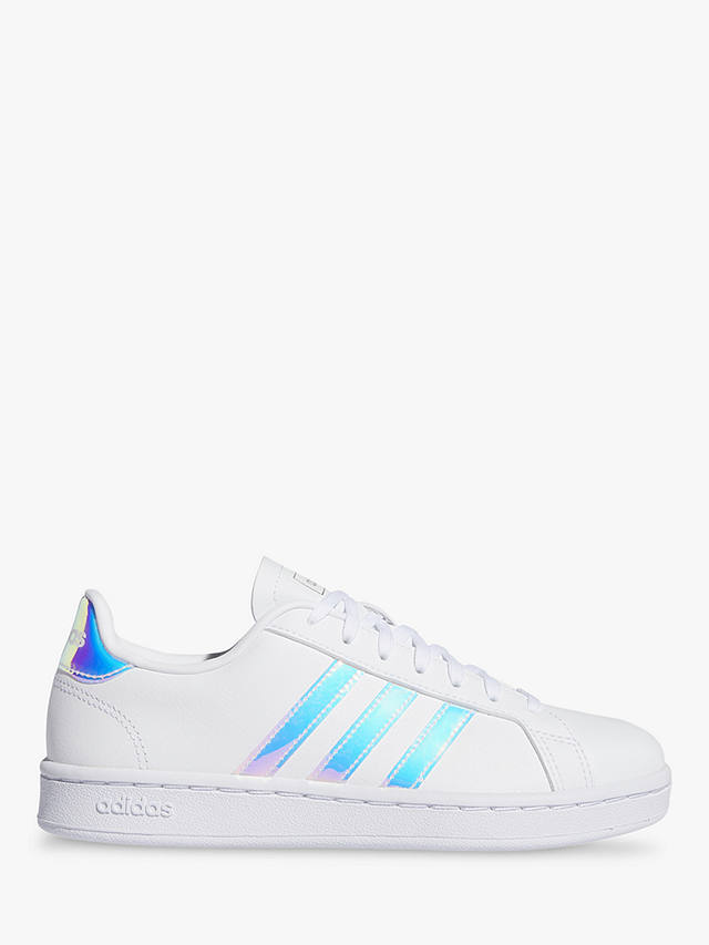 adidas Grand Court Iridescent Trainers, White at John Lewis & Partners