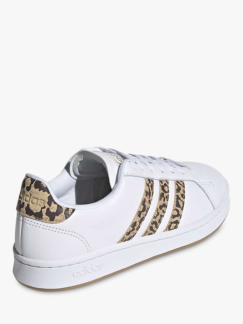 Buy adidas Grand Court Leopard Trainers, White Online at johnlewis.com