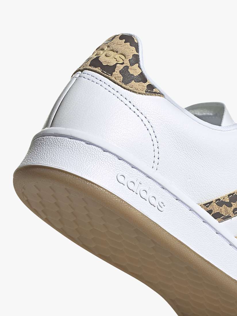 Buy adidas Grand Court Leopard Trainers, White Online at johnlewis.com
