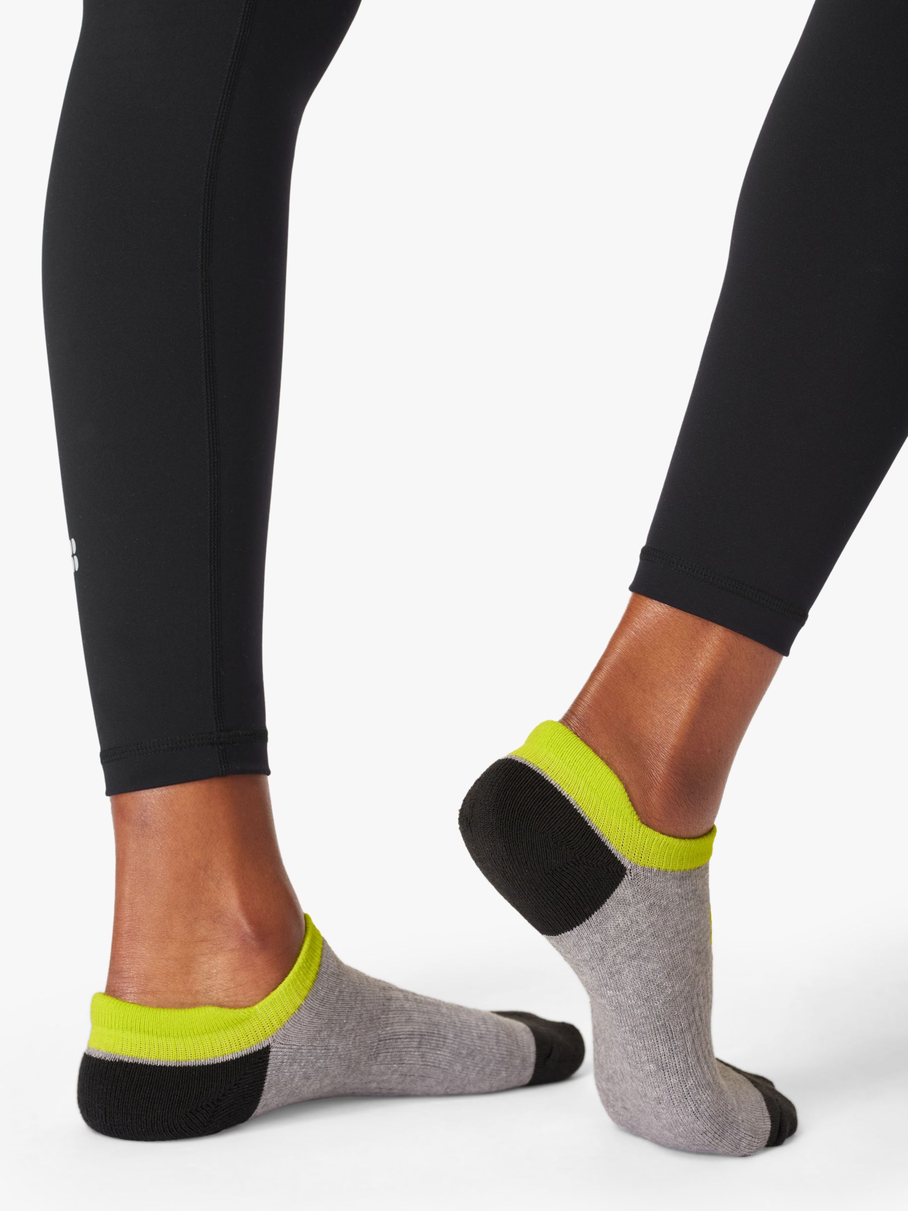 Sweaty Betty Workout Trainer Socks, Pack of 3, Grey Hive Geo Print