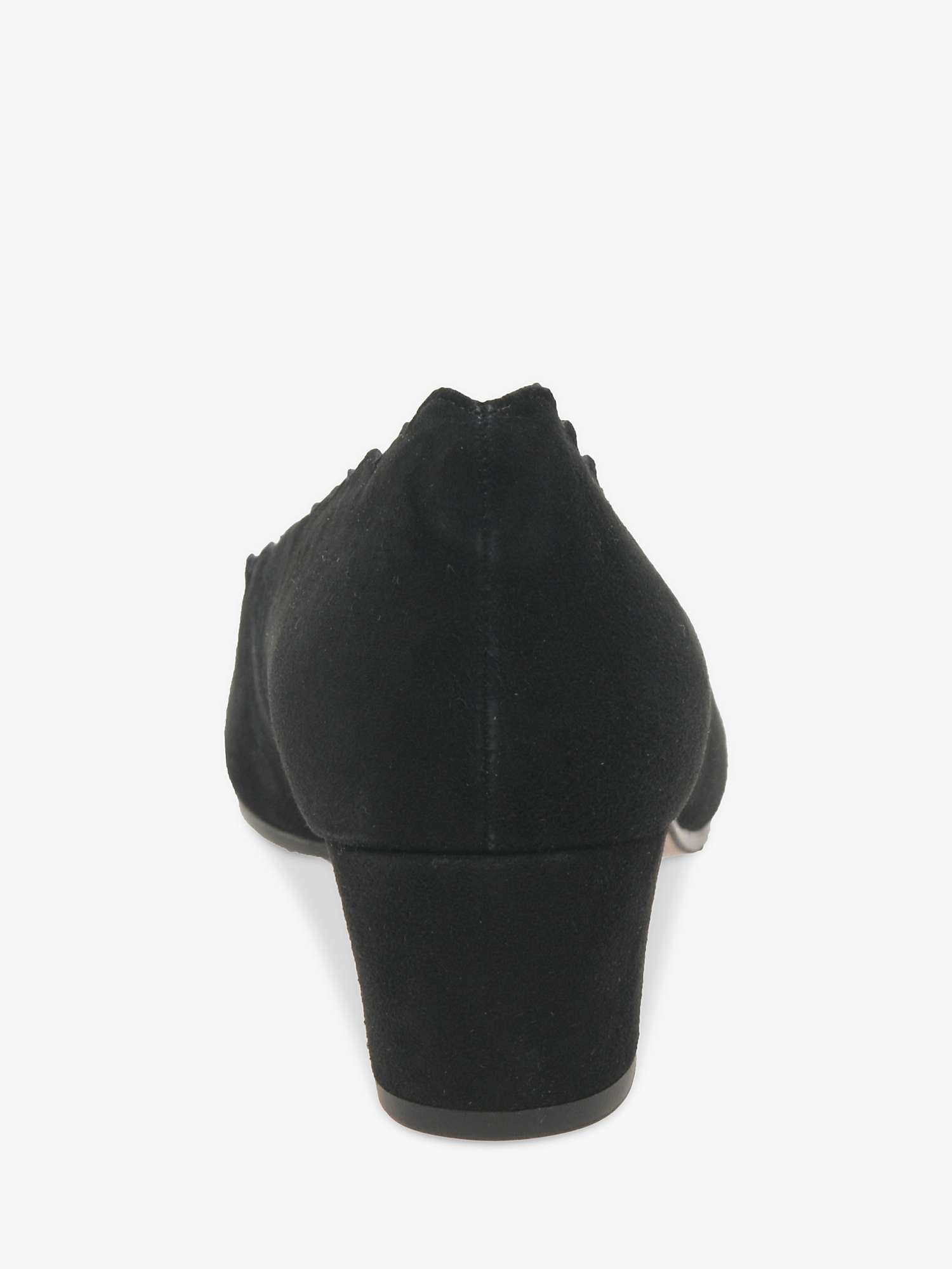 Buy Gabor Wide Fit Gigi Scallop Edge Suede Block Heeled Court Shoes Online at johnlewis.com